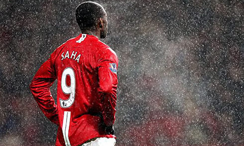 Louis Saha, number 9 at Manchester United