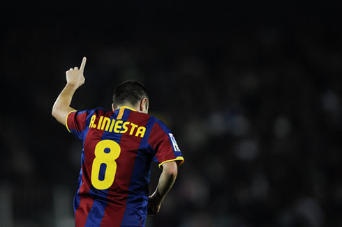 Andrés Iniesta, Barcelona midfielder and number 8 jersey