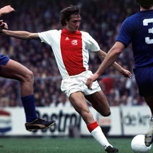 Johan Cruyff playing for Ajax between 1964 and 1973