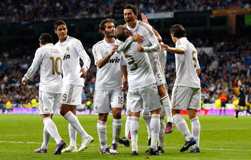 Nuri Sahin screaming of joy in Pepe arms, with Altintop, Khedira and Ozil near by