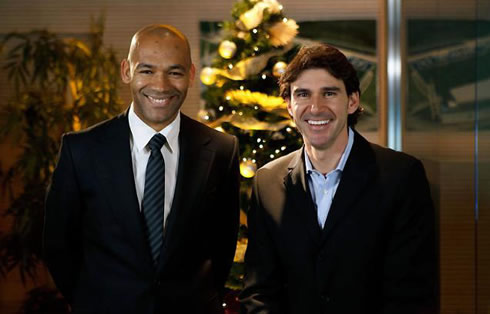 Aitor Karanka and Morais (staff) in Real Madrid Christmas event