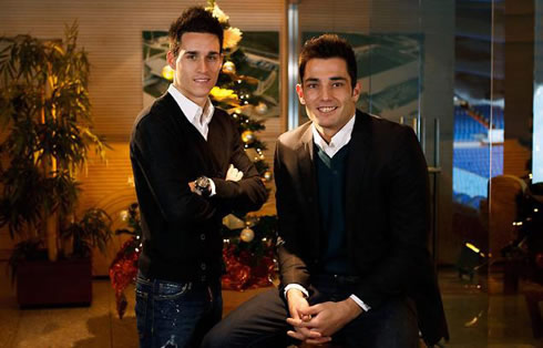 Callejón and goalkeeper Adán, in Real Madrid Christmas event
