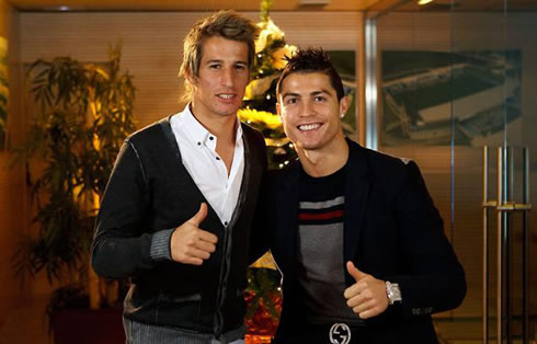 Cristiano Ronaldo and Fábio Coentrão in Real Madrid Christmas message and party dinner