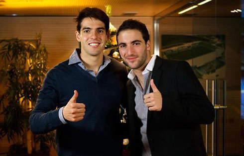 Kaká and Gonzalo Higuaín in Real Madrid Christmas message