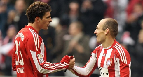 Mario Gomez and Arjen Robben, in Bayern Munich during the 2011-2012 season