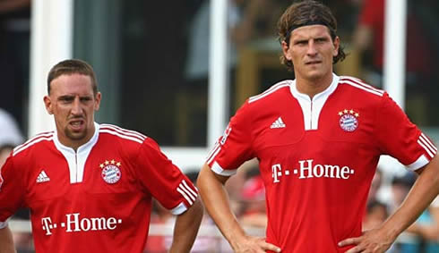 Mario Gomez and Franck Ribery in Bayern Munich, in the 2011-2012 season