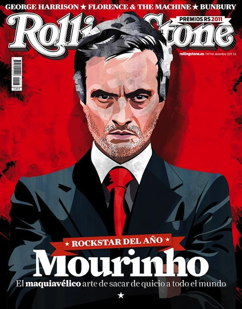 José Mourinho in the Rolling Stone magazine cover, as Rockstar of the Year