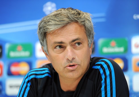 José Mourinho talking in a UEFA Champions League press conference