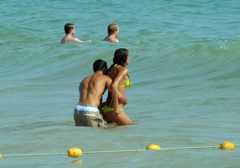 Cristiano Ronaldo and Irina Shayk in the sea