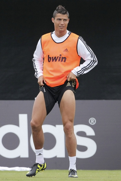 Cristiano Ronaldo pulling his shorts