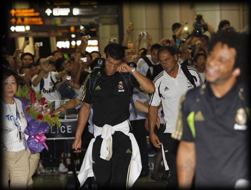 Cristiano Ronaldo arriving to China