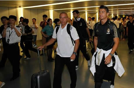 Cristiano Ronaldo in Guangzhou airport, in China