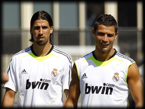 Sami Khedira and Cristiano Ronaldo