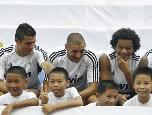 Cristiano Ronaldo, Benzema and Marcelo having fun