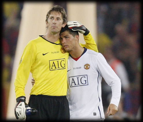 Cristiano Ronaldo and Edwin van der Sar