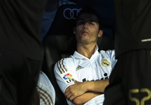 Cristiano Ronaldo unhappy on the bench