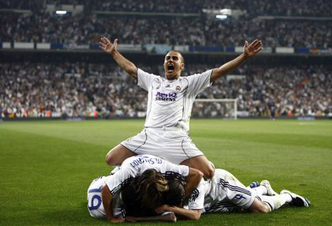 Cristiano Ronaldo celebrating a goal in Real Madrid