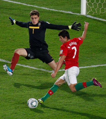 Nélson Oliveira vs Brazil in the FIFA U-20 World Cup