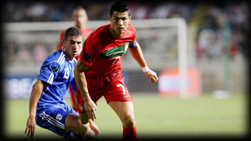 Cristiano Ronaldo against Cyprus, in the Euro 2012 Qualifiers