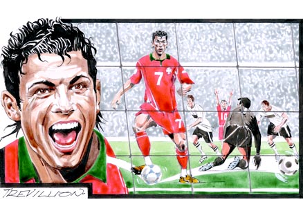 Cristiano Ronaldo manual paint drawing