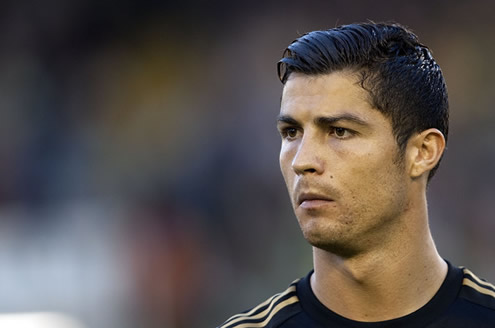 Cristiano Ronaldo looks and new haircuts in the match Racing Santander vs Real Madrid, in La Liga 2011/2012