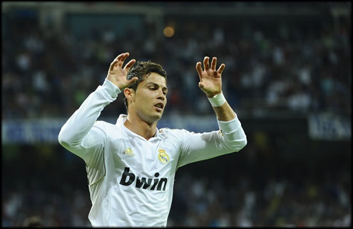 Cristiano Ronaldo claw celebration, after scoring another goal from hat-trick and dedicating to his son, Cristiano Ronaldo Jr.