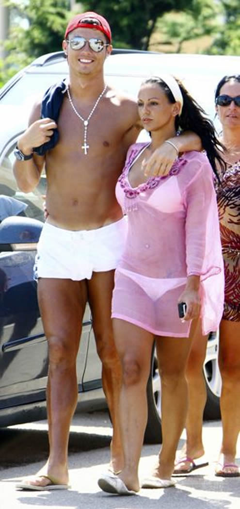 Cristiano Ronaldo smiling with his arm around Nereida Gallardo