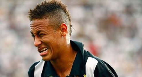 Neymar doing a ugly face when playing for Santos