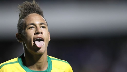 Neymar looking tired, puts his tongue out