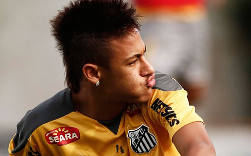 Neymar new haircut chopped on the sides and pulled up on the top