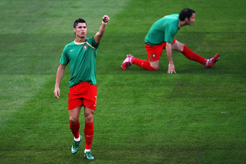 Cristiano Ronaldo during a Portuguese National Tream warm-up before a game