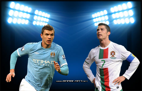 Edin Dzeko and Cristiano Ronaldo wallpaper - Poster Bosnia-Herzegovina vs Portugal