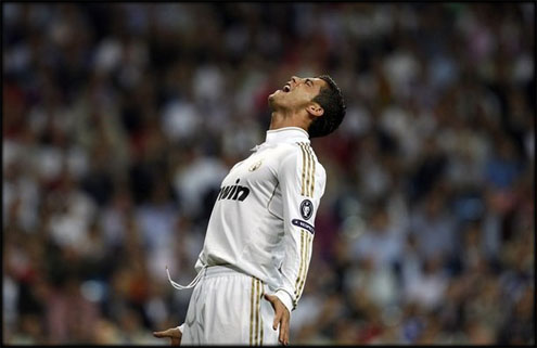 Cristiano Ronaldo rage, showing his fury during a Real Madrid game for the UEFA Champions League 2011/2012