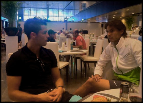 Cristiano Ronaldo and Rafael Nadal together talking