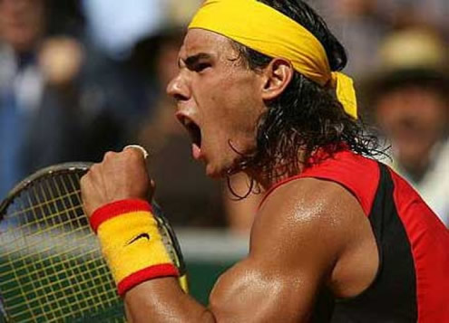 Rafael Nadal left arm strong and big muscle