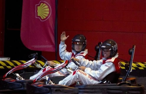Cristiano Ronaldo and Pepe in a karting race