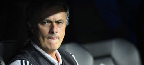 José Mourinho biting his tongue, in Real Madrid bench
