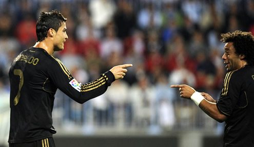 Cristiano Ronaldo and Marcelo dancing
